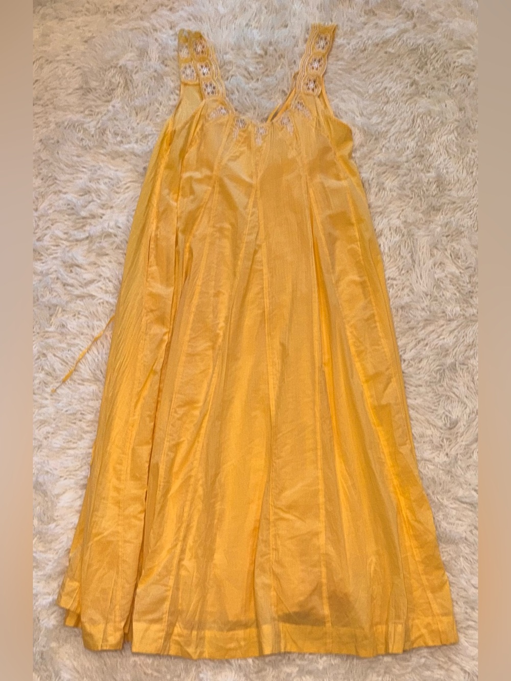 NEW FREE PEOPLE To the Moon cotton yellow boho Midi Dress sz S - Picture 5 of 12